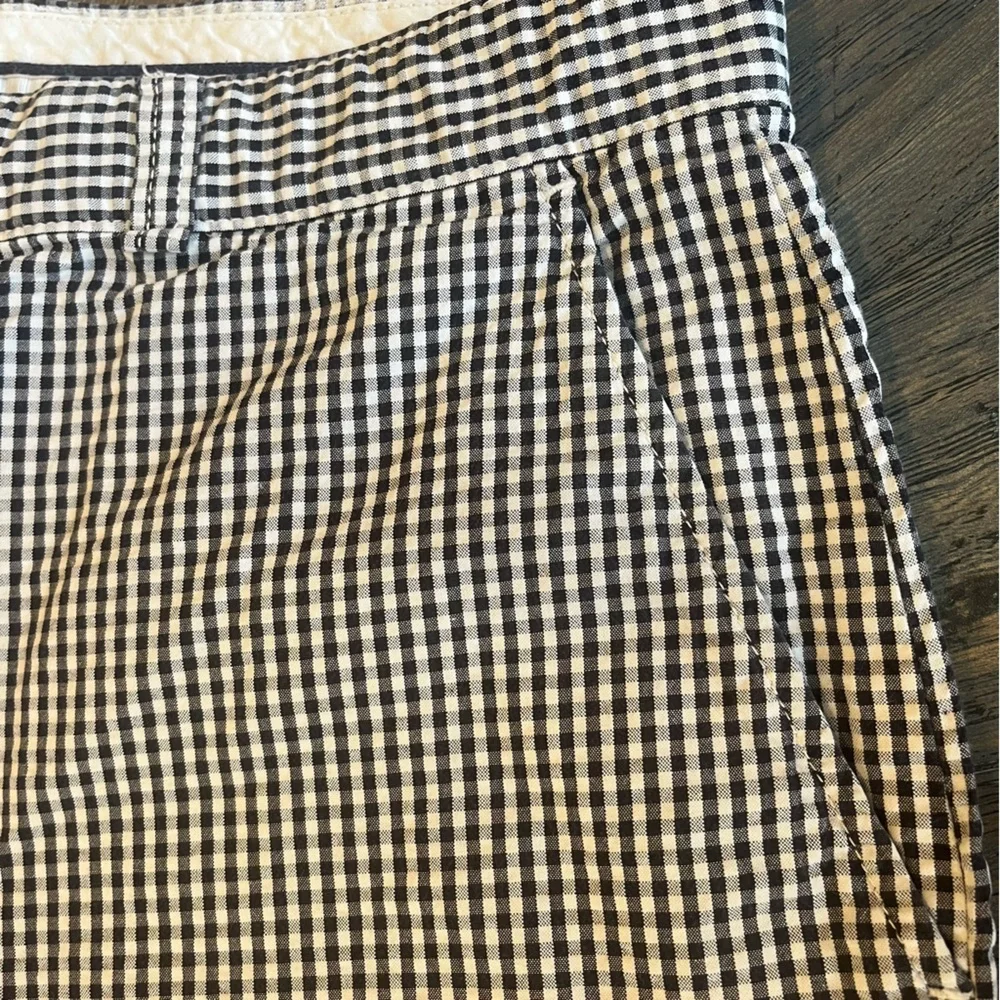 Vintage Lacoste Men’s Seersucker Gingham Checkered Shorts Black White Size 36‎